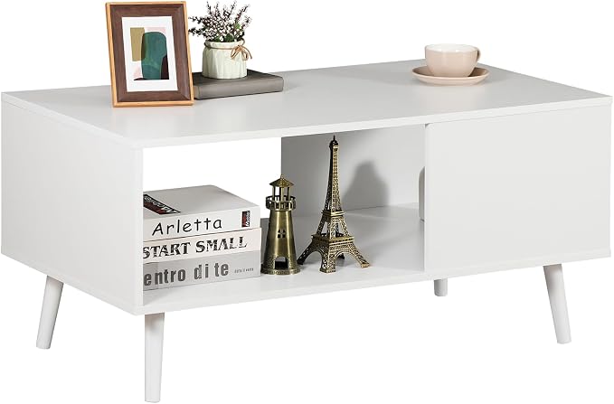 ZenStyle Mid Century Modern Coffee Table, Wooden Retro Coffee Table by ZenStyle