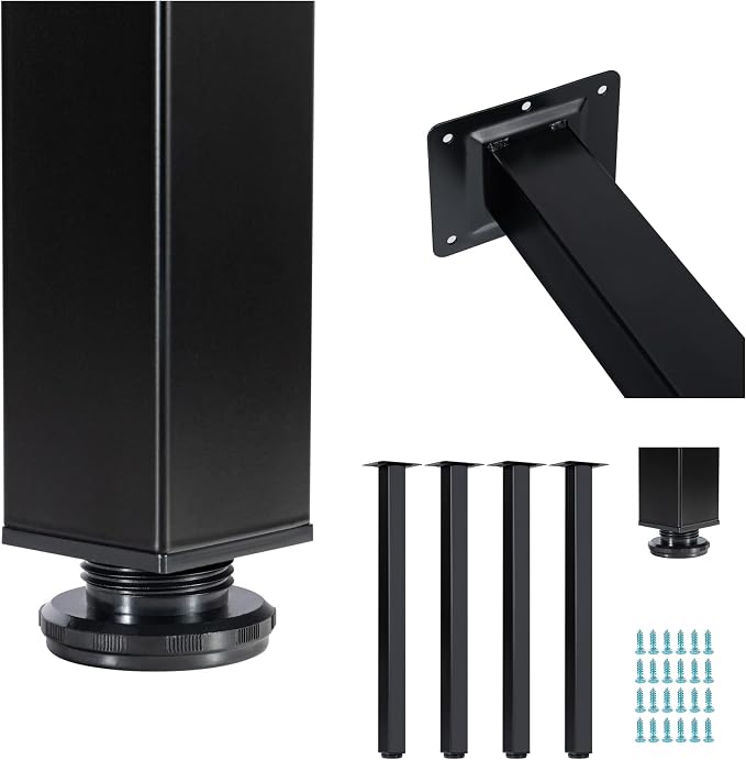 LCSDLHLSY 30 inch Adjustable Square Metal Table Legs, DIY Furniture Legs - Image 5