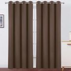 Blackout Curtains 52 x 90 Inch Long Chocolate Curtains Set of 2 Panels Room by Lemomo
