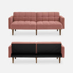mopio Aaron 76.8" Couch, Small Futon Sofa Bed, Mid Century Modern Futon Couch - Image 9