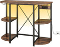Mini Fridge Cabinet Stand with Power Outlet and Led Light, Coffee Bar Cabinet by METYERRY