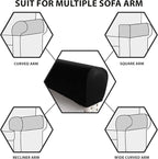PU Leather Armrest Covers for Sofa Couch Arm Slipcover Set of 2 Stretch - Image 6