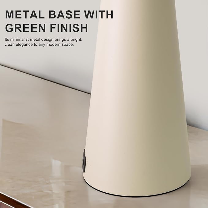 Oneach 25.75" White Table Lamp Set of 2, Modern Vintage Bedside Table Lamps - Image 5