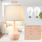 GyroVu 18" Table Lamp Set of 2, Ceramic Lamp Classic Beside Lamps Nightstand - Image 2