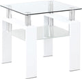 Coaster Home Furnishings Dyer 1-Shelf Square Glass Top Side End Table White by CoasterFineFurniture