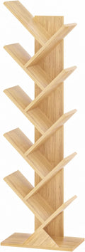 SHEEPAM 10 Tier Tree Book Shelf, Floor Standing Wood Bookshelf by SHEEPAM