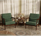 Garvee Mid-Century Chenille Accent Chair Set of 2, Cozy Reading Chair, Modern by Garvee