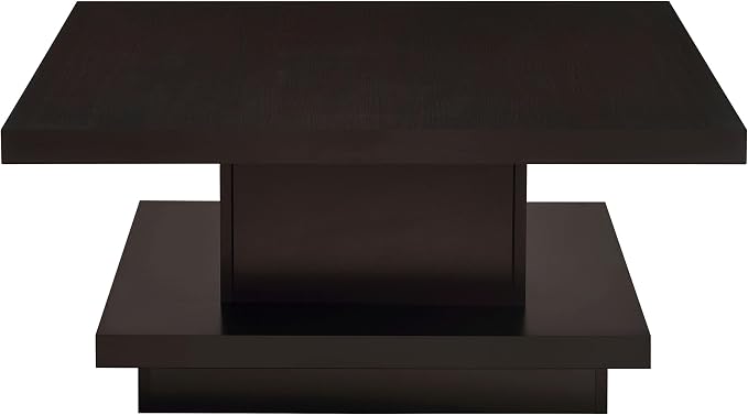 Modern Square Coffee Table 36 in, Wood Living Room Center Table - Image 4