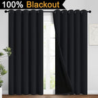 Yakamok Black 100% Blackout Curtains 96 Inches Long - Image 2