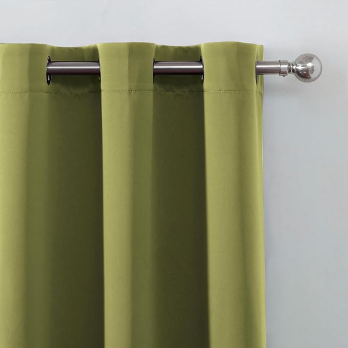 Blackout Curtains 52 x 120 Inch Long Olive Green Curtains Set of 2 Panels Room - Image 6