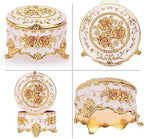 Hipiwe Vintage Round Jewelry Box Small Metal Trinket Storage Organizer - Image 5