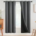 SimpleHome Grey 100% Blackout Curtains Room Darkening Living Room 72 Inch | by SimpleHome