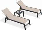PURPLE LEAF Patio Chaise Lounge Set 4 Pieces Aluminum Outdoor Lounge Chairs - Image 9