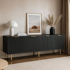TV Stand for 80 Inch TV, Fluted TV Stand for Living Room, Mid Century Modern TV - Image 2