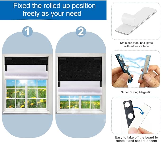 100% Blackout Blind Magnetic Window Cover, Portable Blackout Curtain 118x57” | - Image 5