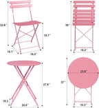 Bistro Table and Chairs Set of 2, 3 Piece Outdoor/Indoor Folding Patio Bistro - Image 4