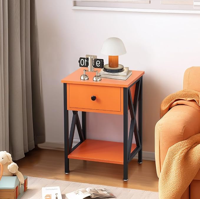 VECELO Nightstands Set of 2, Modern Bedside End Tables, Night Stands - Image 4