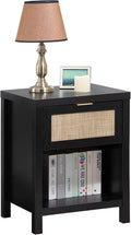 SICOTAS Rattan Nightstand, Farmhouse Night Stands by SICOTAS