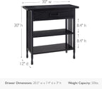 Leick Home Ironcraft Bookshelf, Solid Wood, 1 Drawer, 2 Shelves, Slatted Sides - Image 3