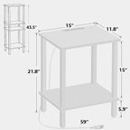 TUTOTAK End Table with Charging Station, Small Side Table with Outlets - Image 2