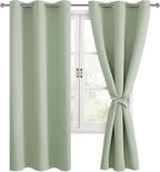 Blackout Curtains for Bedroom, 42 x 63 Inches Length, Seafoam Green | Thermal by Hiasan
