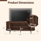 Tangkula Fluted TV Stand for TVs up to 60”, Mid Century Curved Entertainment - Image 4