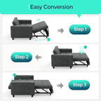LINSY Sleeper Sofa Bed, Small 3 in 1 Convertible Loveseat Sleeper Couch - Image 4