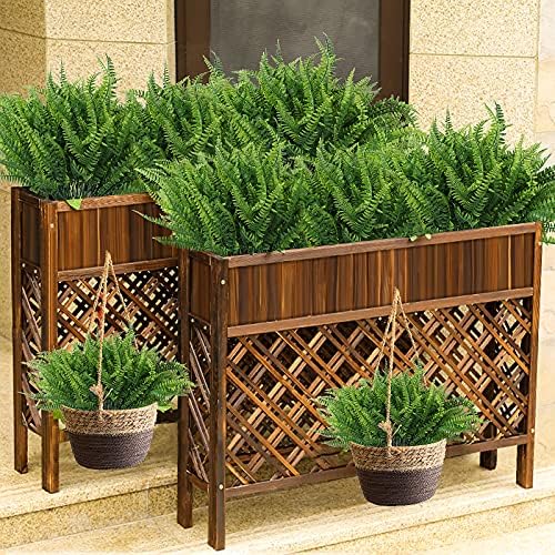 RECUTMS Artificial Boston Ferns,6 Bundles Faux Greenery Ferns - Image 5