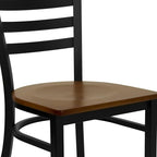 Flash Furniture HERCULES Series Black Ladder Back Metal Restaurant Chair - Image 6
