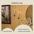 Wall Candle Holder Set of 2, Stylish Black Metal Wall Mount Candle Sconces - Image 6