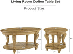 Solid Wood Coffee Table Set for Living Room, Coffee Table & 2 End Side Table - Image 2