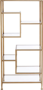 SEI Furniture Jaymes Metal/Glass Asymmetrical Étagère/Bookcase - Image 11