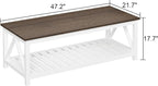 ChooChoo Farmhouse Coffee Table, Rustic Vintage Living Room Table - Image 2