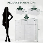 9-Drawer Dresser for Bedroom, Anti-Tip Tall Storage Organizer Chest of Drawers - Image 3