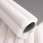 White Rabbit Striped Plush Rug 8'x10', Fluffy Shaggy Area Rug - Image 6
