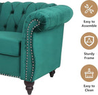 Mid-Century 3 Seater Sofa, Velvet Couch - Image 4