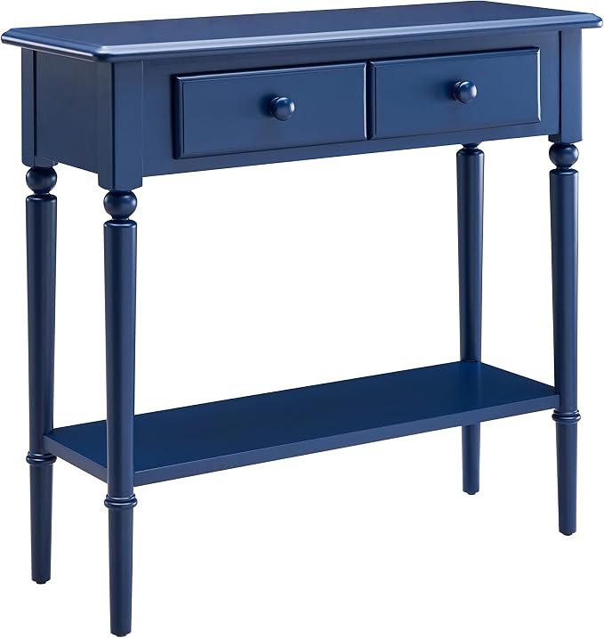 Leick Home Coastal Console Table, Solid Wood, 2 Storage Drawers, Bottom Display by LeickFurniture