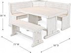Pemberly Row 75" x 56" Farmhouse Wood Breakfast Nook Set - Image 4