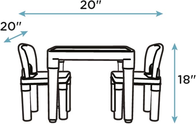 Humble Crew Kids Plastic Table and Chair Set, Toddler Activity Table - Image 7
