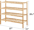 viewcare 4-Tier Bamboo Shoe Rack - Image 3