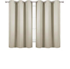 Light Beige Blackout Curtains 34 x 54 Inch Length/Set of 2 Curtain - Image 2