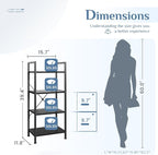DUMOS 4 Tiers Open Bookshelf, Classic Freestanding Tall Display Shelf, Sturdy - Image 3