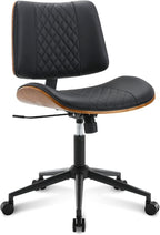 Home Office Chair No Arms with Wheels, Adjustable Height Small Desk Chair - Image 9