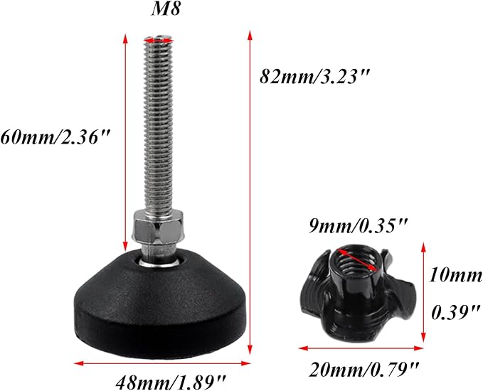 Antrader M8 Thread Leveling Feet - Image 2