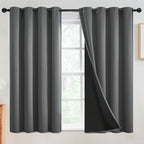 SimpleHome Grey 100% Blackout Curtains Room Darkening Living Room 54 Inch | by SimpleHome
