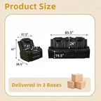 Power Recliner Sofa Set with LED Lights, Includes a Manual Recliner 1 Seat and - Image 2