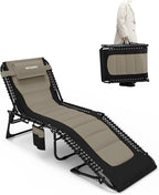 Outdoor Folding Lounge Chair Padded by WKFAMOUTCAMP