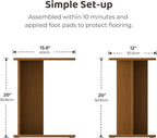RECCI Solid Bamboo C-Shaped End Table Set of 2 - Image 3