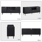 Okvnbjk Black TV Stand for 65 Inch TV, TV Consoles for Living Room, TV Stand - Image 7