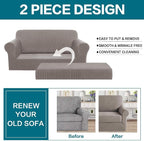 Turquoize Stretch Sofa Slipcover 2 Pieces Sofa Cover Couch Cover - Image 4